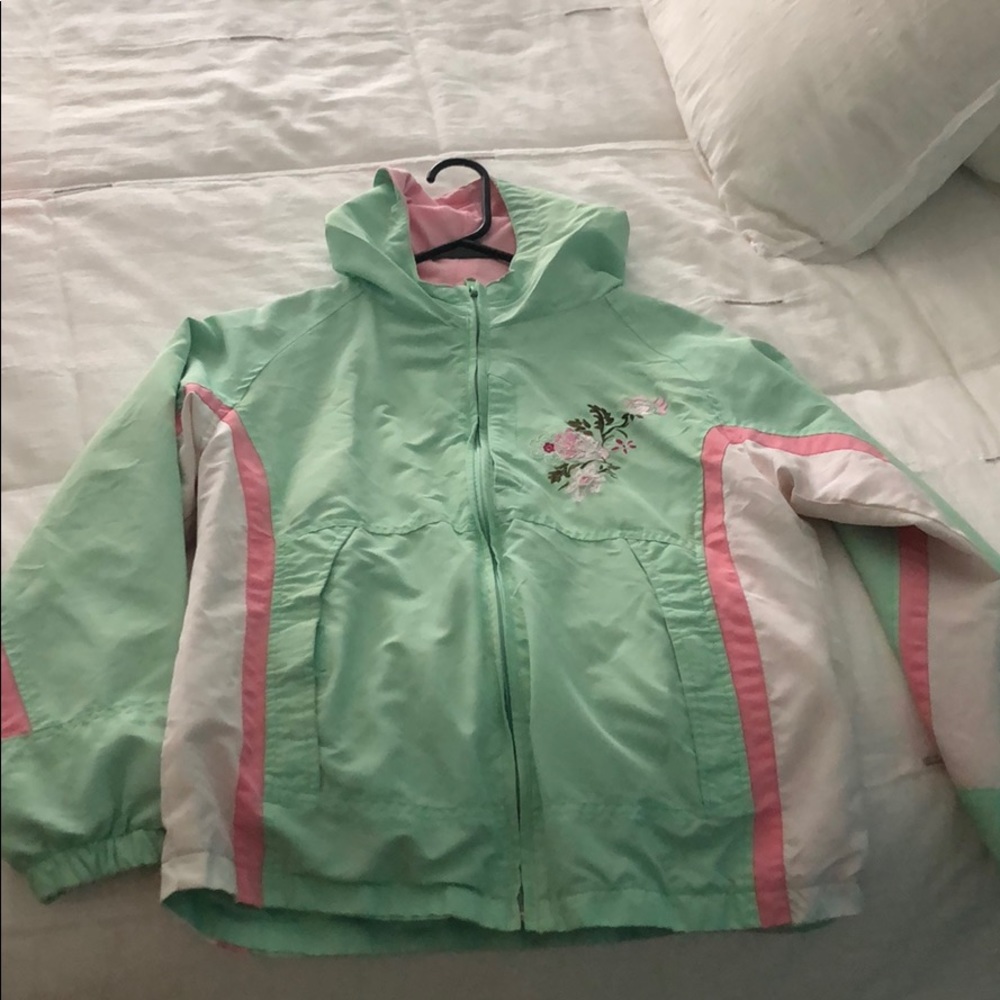 Girls vintage hooded windbreaker